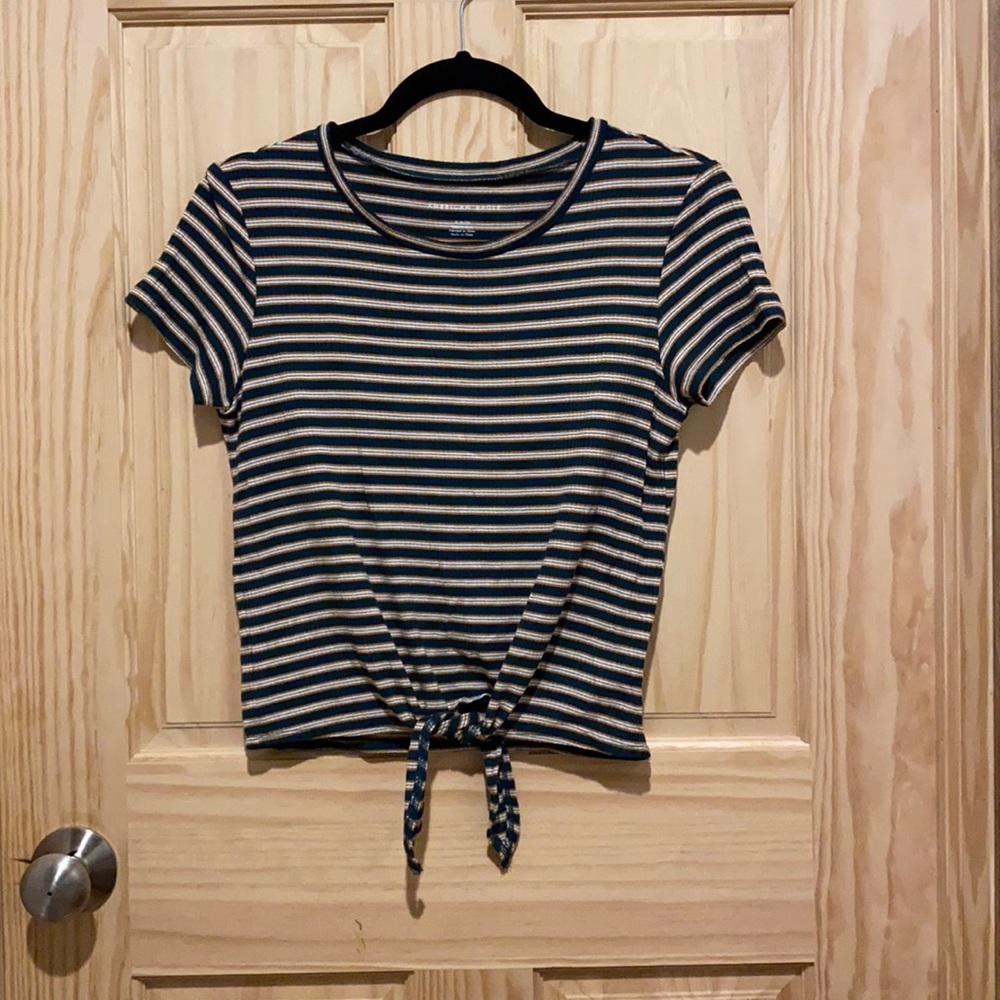 Short Sleeved Tie Front Shirt